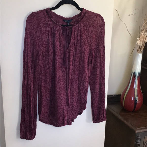 Lucky Brand semi sheer long sleeve blouse size small - Picture 1 of 15